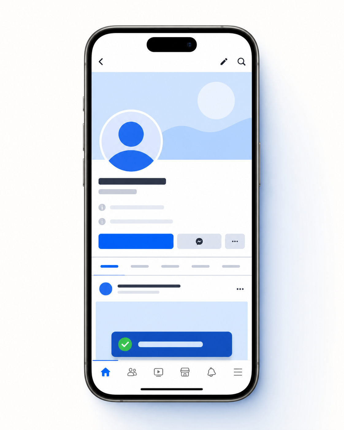 Màn hình xác nhận đã sao chép link Facebook trên iPhone